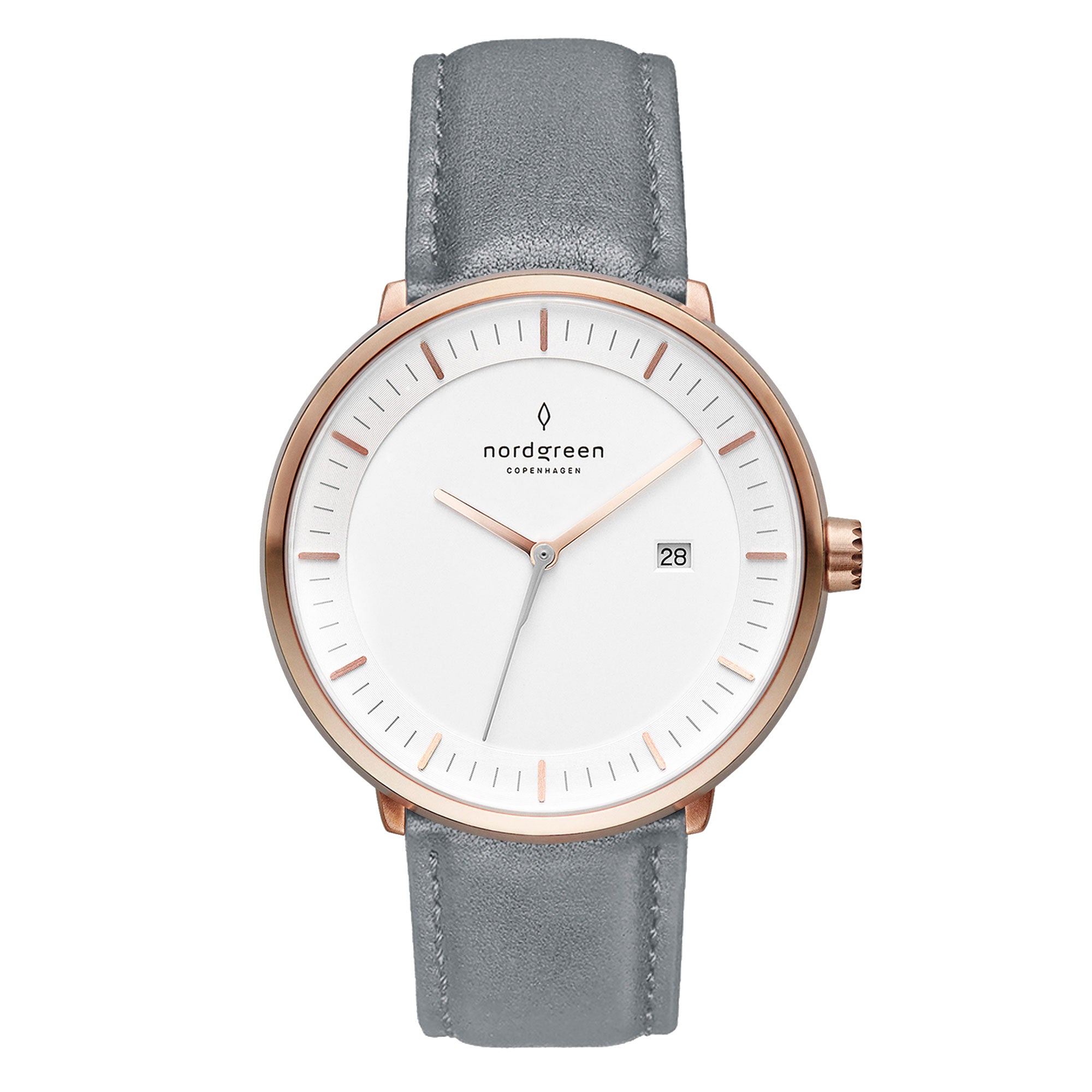 Philosopher Cuero Gris Oro Rosa 36mm - Nordgreen – Soot Chile