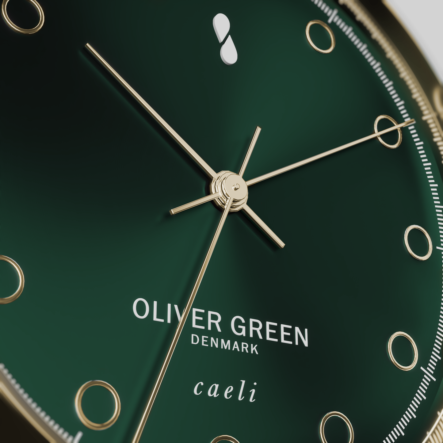 Caeli 32 mm Verde Malla Milanesa Dorada - Oliver Green