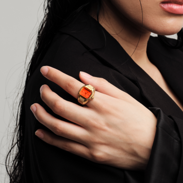 BREDA NOCTURNE ANILLO RELOJ ROJO