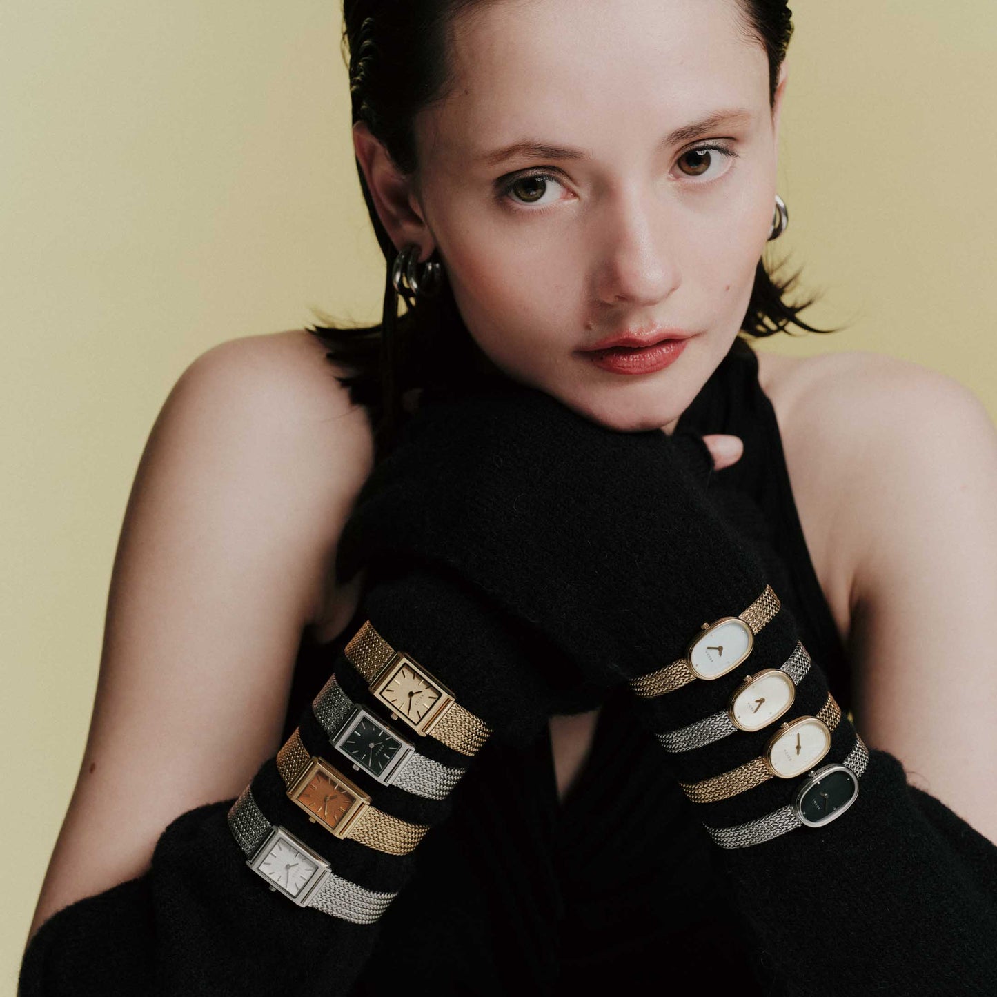 MINI JANE AZUL MALLA DORADA BREDA