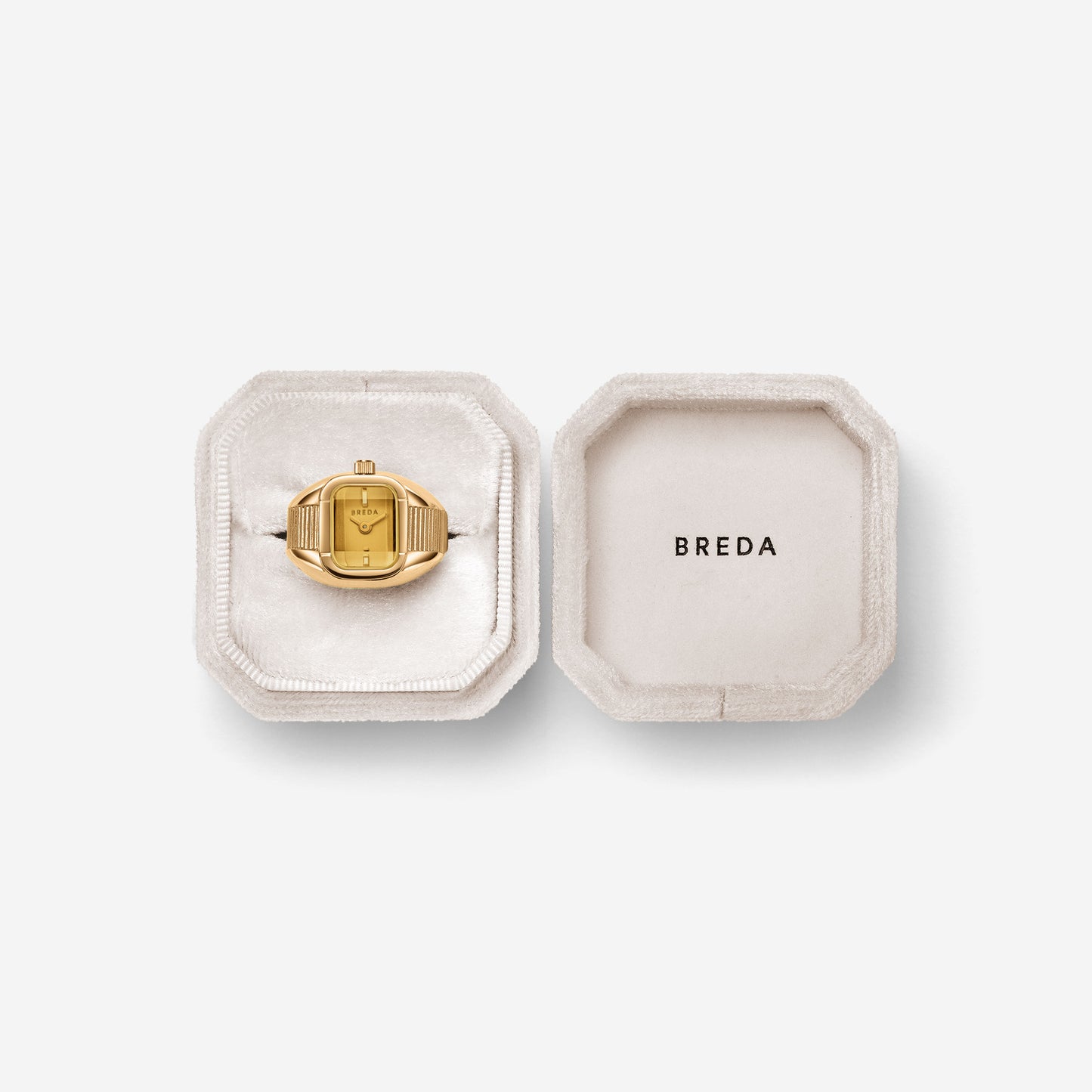 BREDA NOCTURNE ANILLO RELOJ DORADO