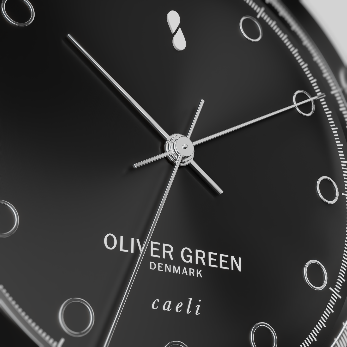Caeli 32 mm Negro Malla Milanesa - Oliver Green