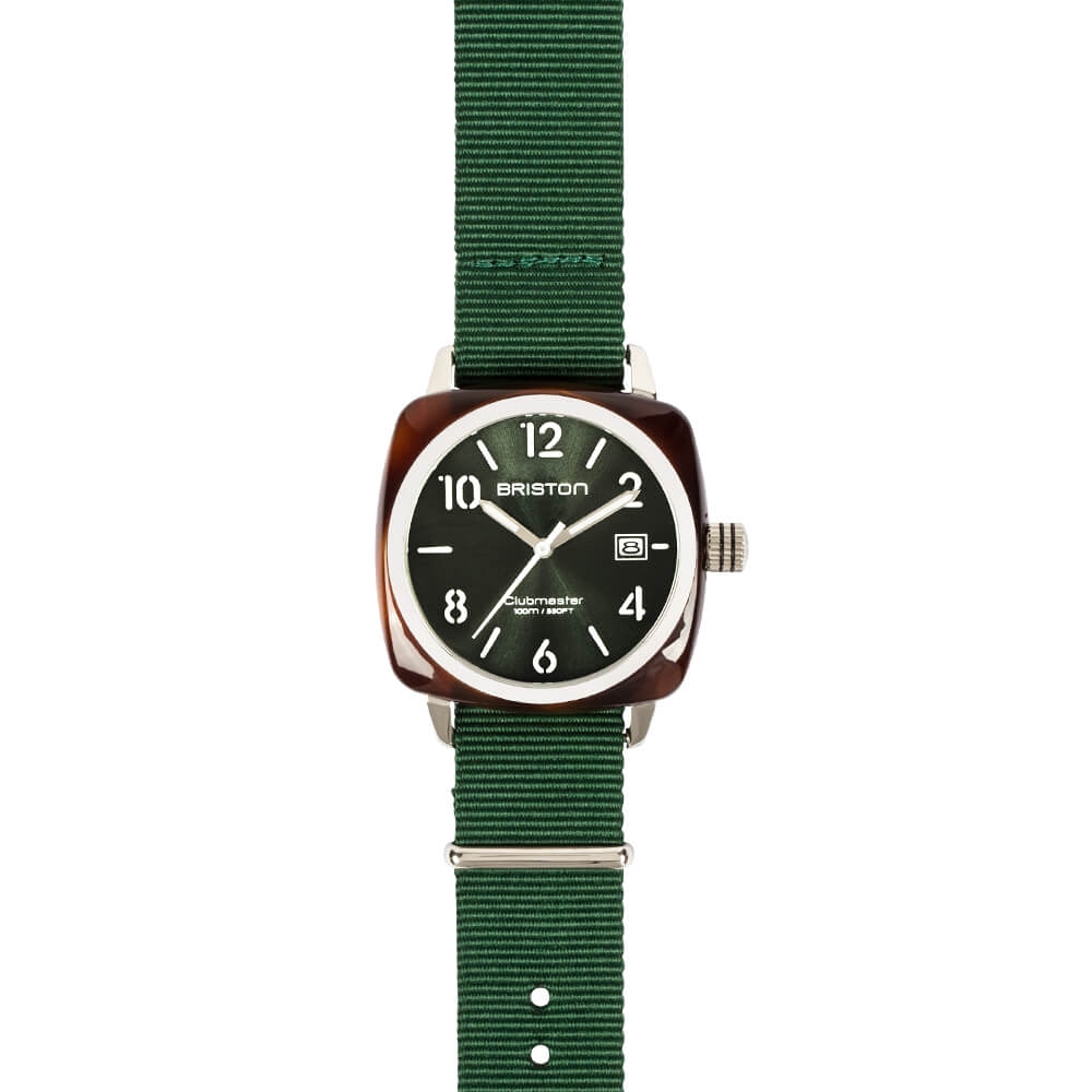 Clubmaster Classic Acetato Verde Inglés HMS - Color Plata