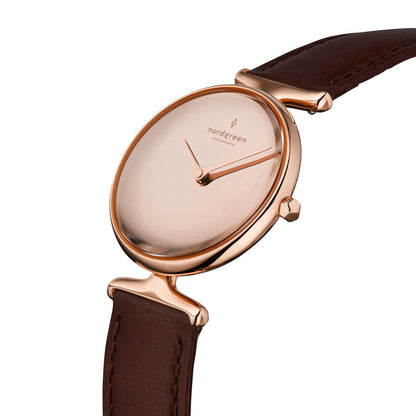 Unika Cuero Oro Rosa Camel 28 mm  - Nordgreen