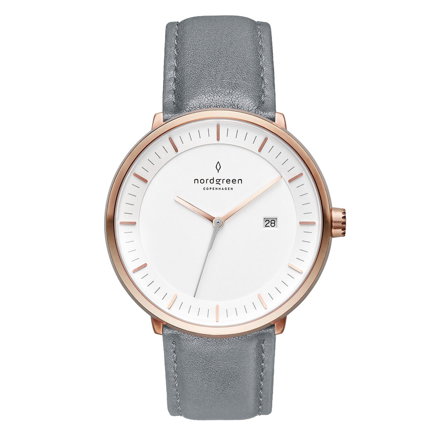 Philosopher Cuero Gris Oro Rosa 36mm  - Nordgreen