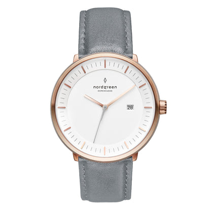 Philosopher Cuero Gris Oro Rosa 36mm  - Nordgreen