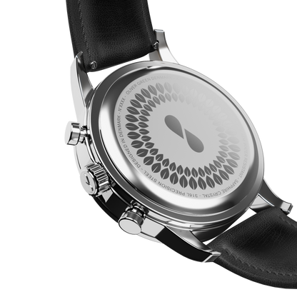 Arbor 36 mm Blanco Cuero Negro - Oliver Green