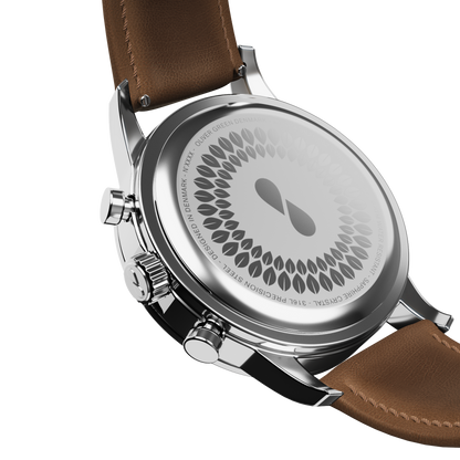 Arbor 36 mm Blanco Cuero Marrón - Oliver Green