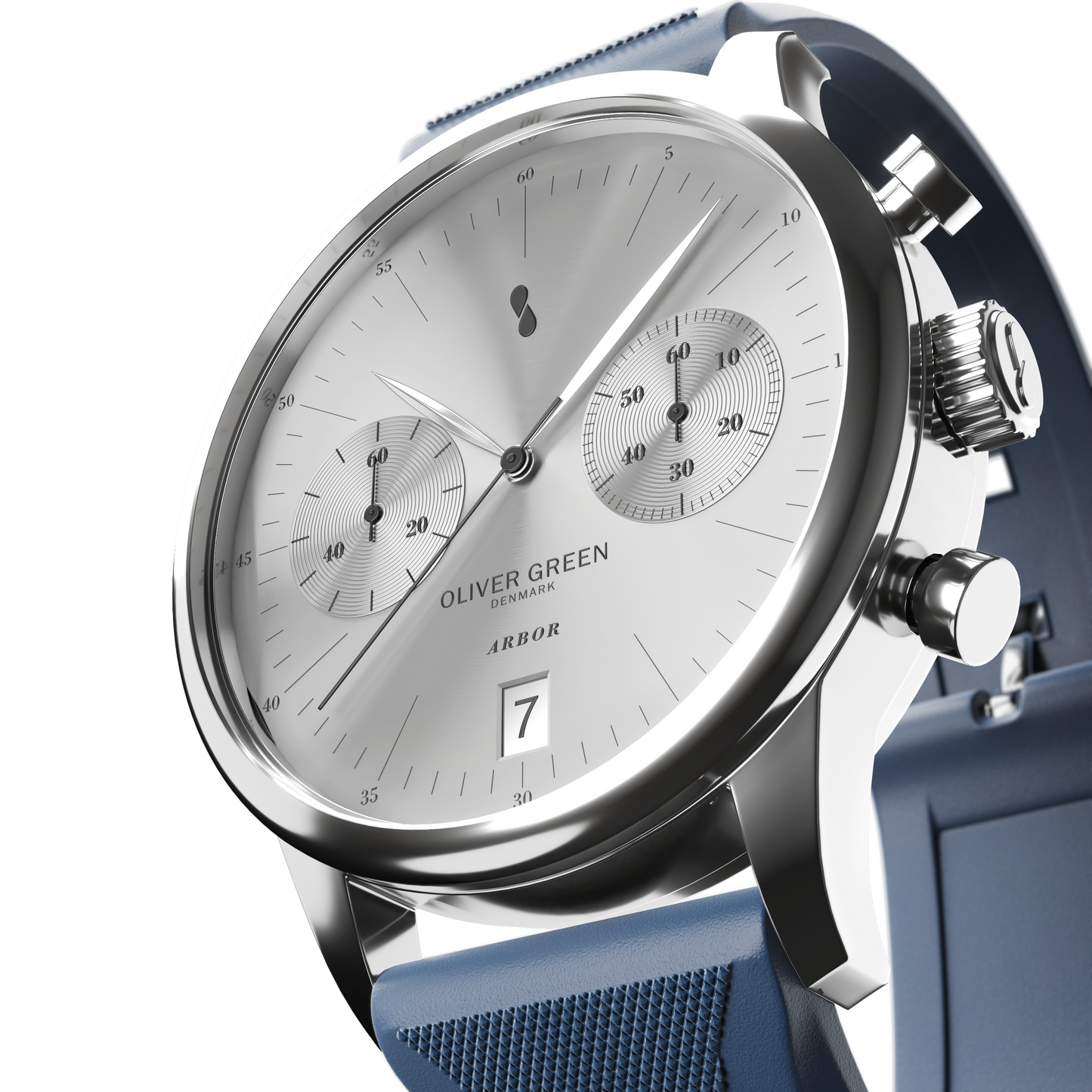 Arbor 41 mm Blanco Silicona Azul - Oliver Green