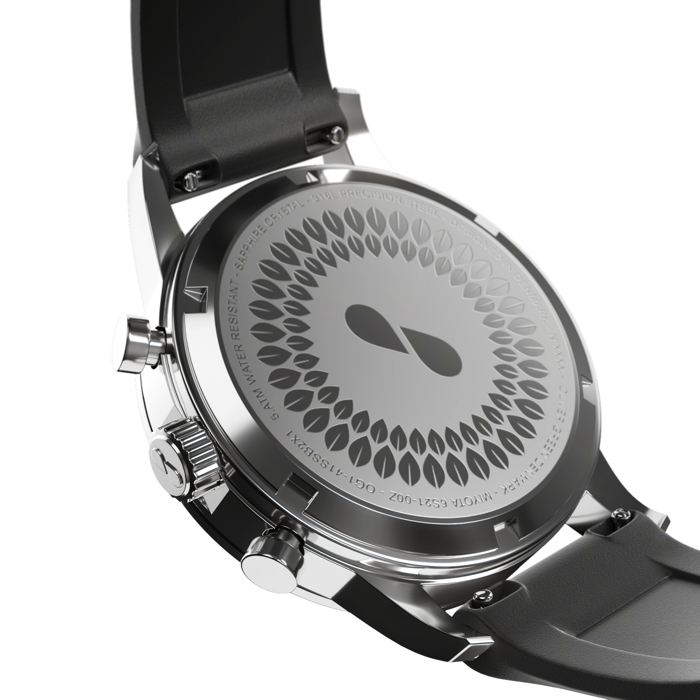 Arbor 41 mm Blanco Silicona Negra - Oliver Green