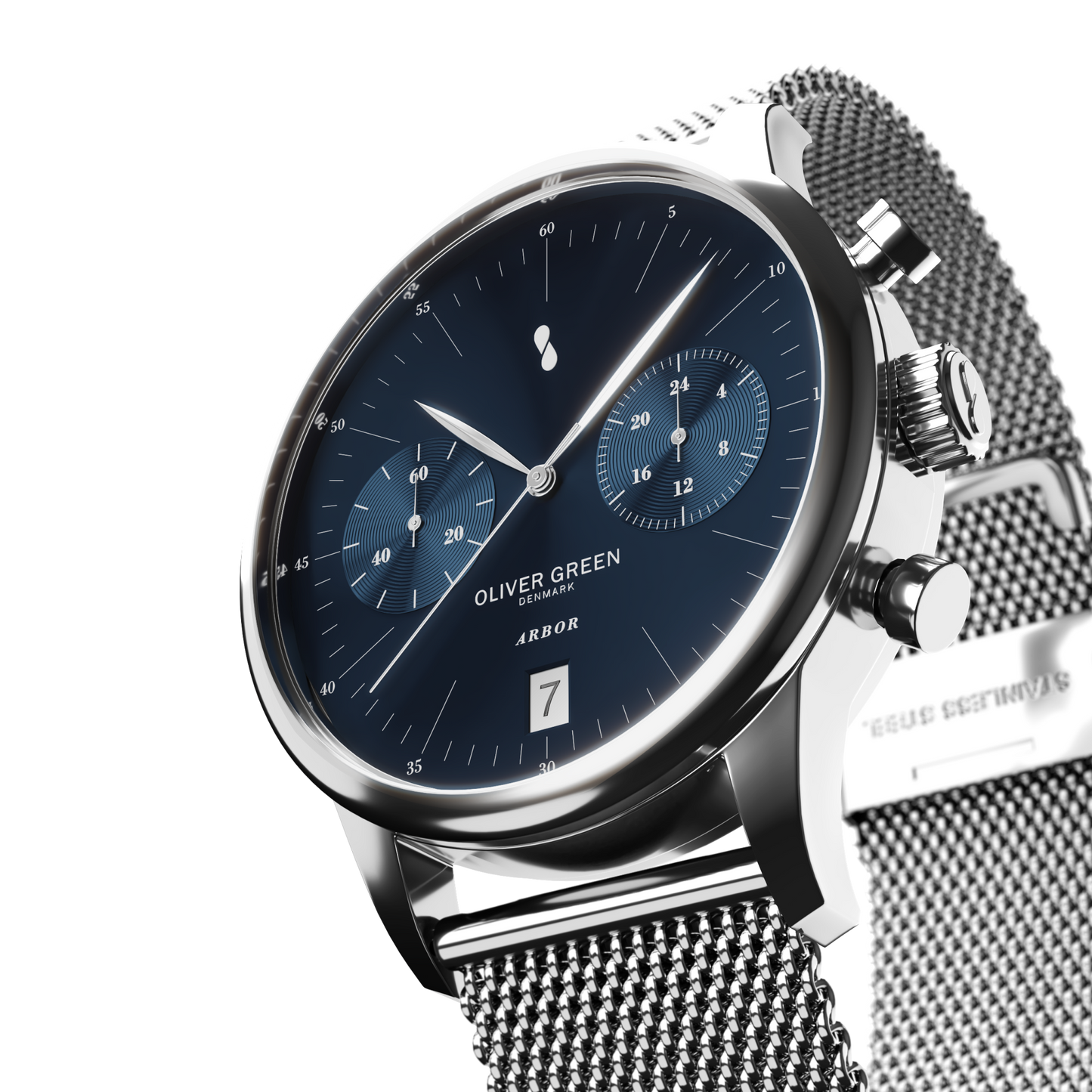 Arbor 36 mm Azul Malla Milanesa - Oliver Green