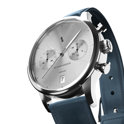 Arbor 36 mm Azul Cuero Azul - Oliver Green