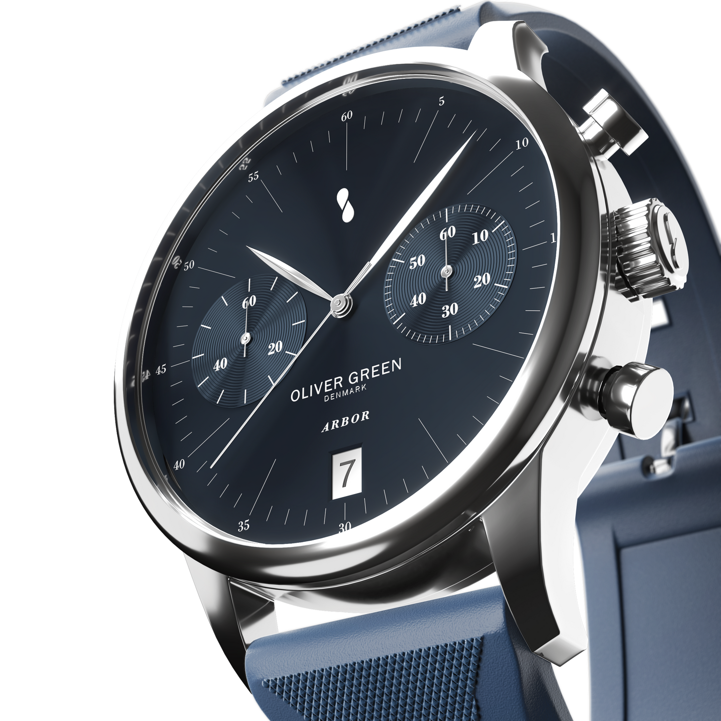 Arbor 41 mm Azul Silicona Azul - Oliver Green