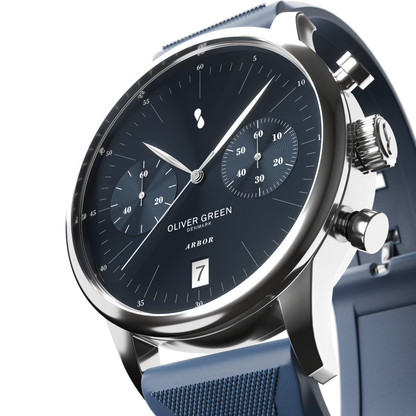 Arbor 41 mm Azul Silicona Azul - Oliver Green