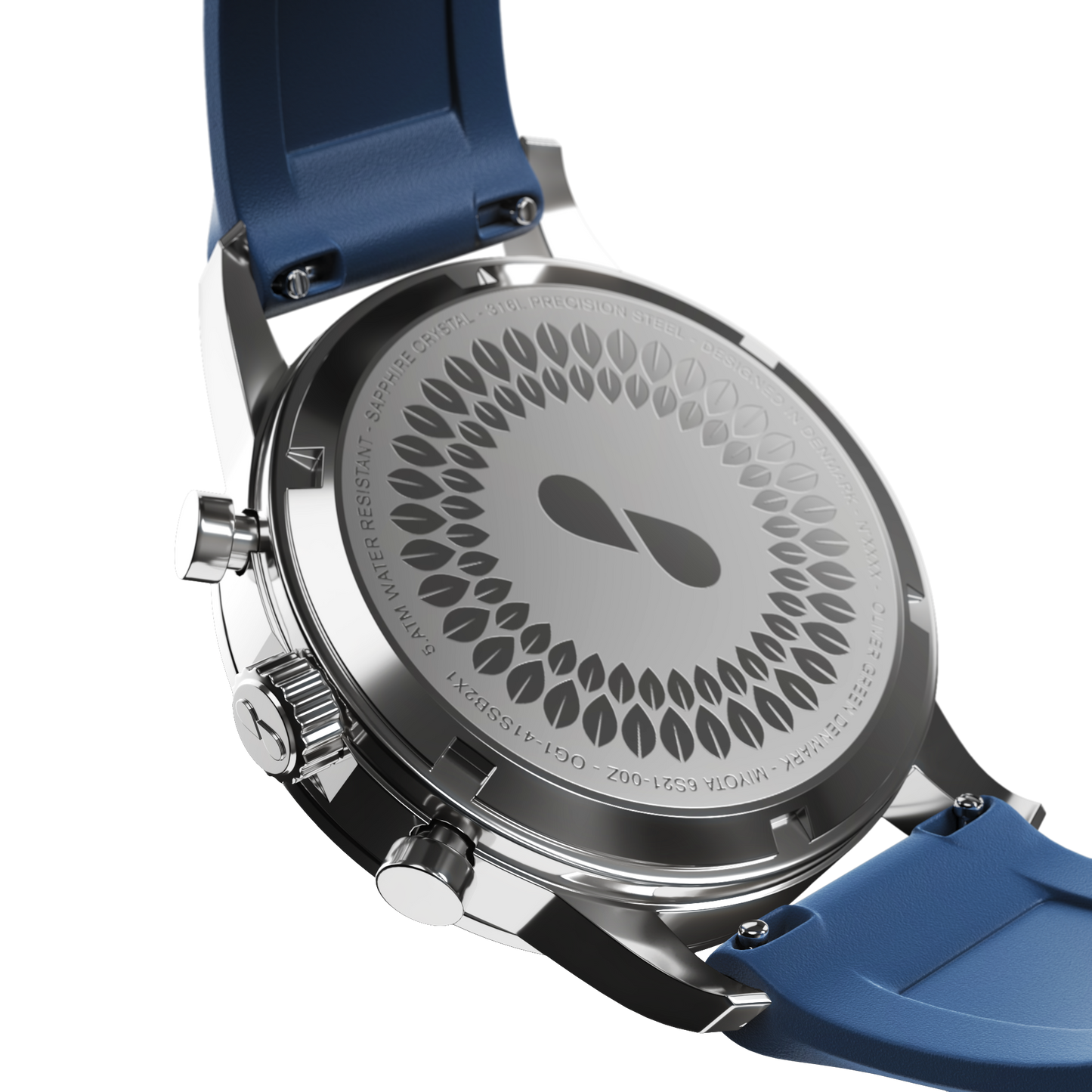 Arbor 41 mm Blanco Silicona Azul - Oliver Green