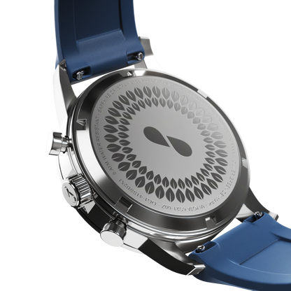 Arbor 41 mm Blanco Silicona Azul - Oliver Green