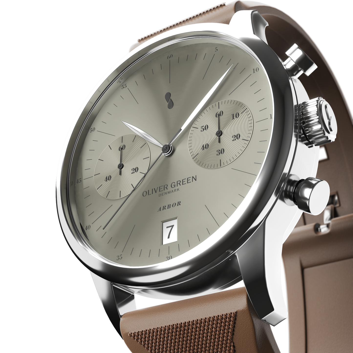 Arbor 41 mm Blanco Silicona Marrón - Oliver Green