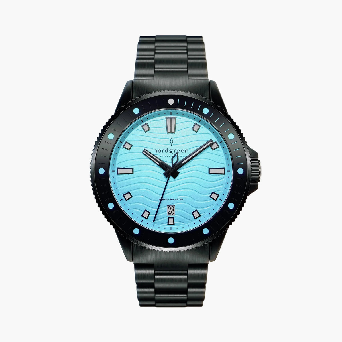 Waves 40mm Full Negro Fondo Turquesa - Nordgreen