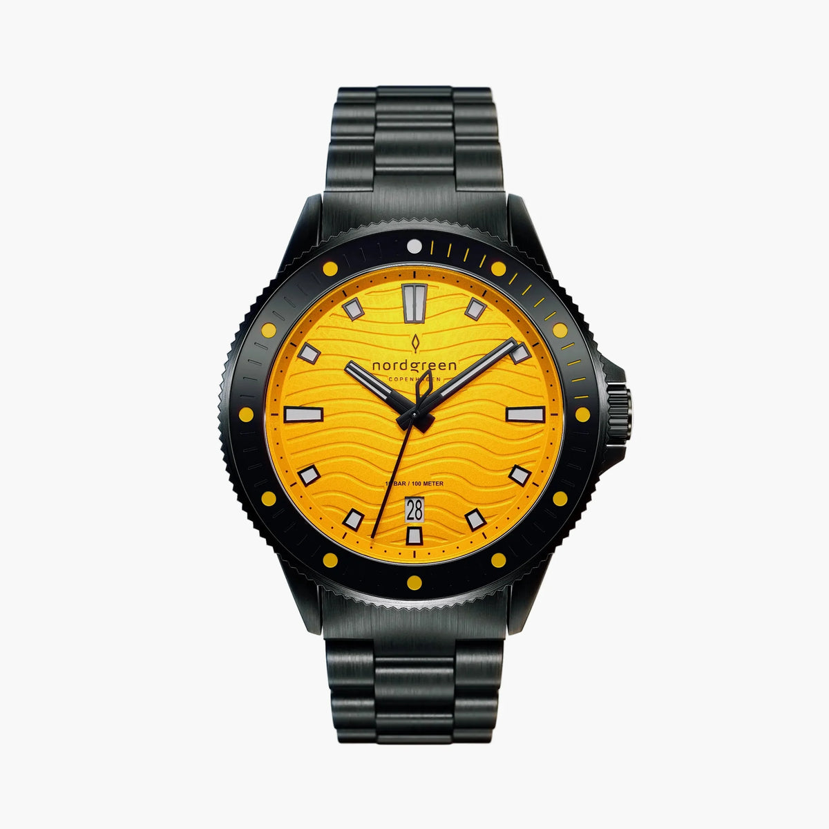 Waves 40mm Full Negro Fondo Amarillo - Nordgreen