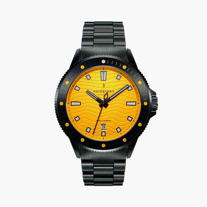 Waves 40mm Full Negro Fondo Amarillo - Nordgreen