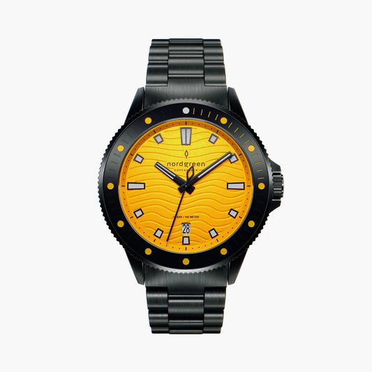 Waves 40mm Full Negro Fondo Amarillo - Nordgreen