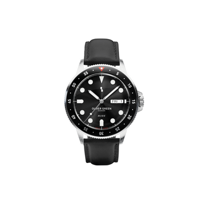 Mare 40 mm Negro Cuero Negro - Oliver Green