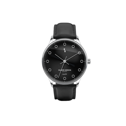 Caeli 32 mm Negro Cuero - Oliver Green