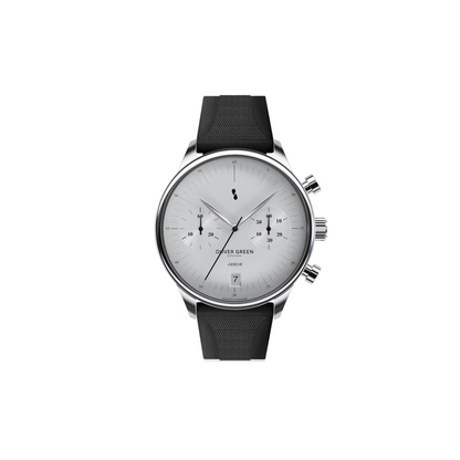 Arbor 41 mm Blanco Silicona Negra - Oliver Green