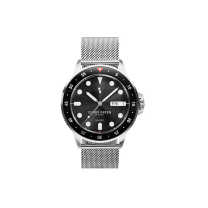 Mare 36 mm Negro Malla Milanesa - Oliver Green