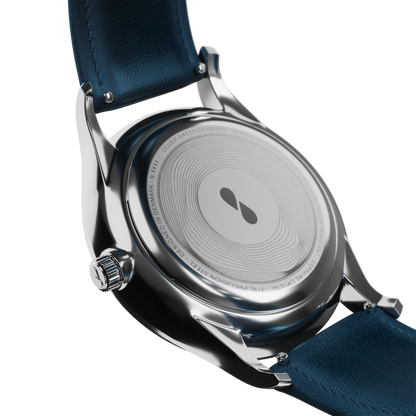 Caeli 39mm Blanco Cuero Azul - Oliver Green