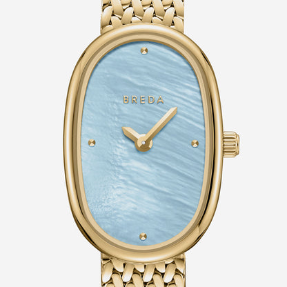 MINI JANE AZUL MALLA DORADA BREDA