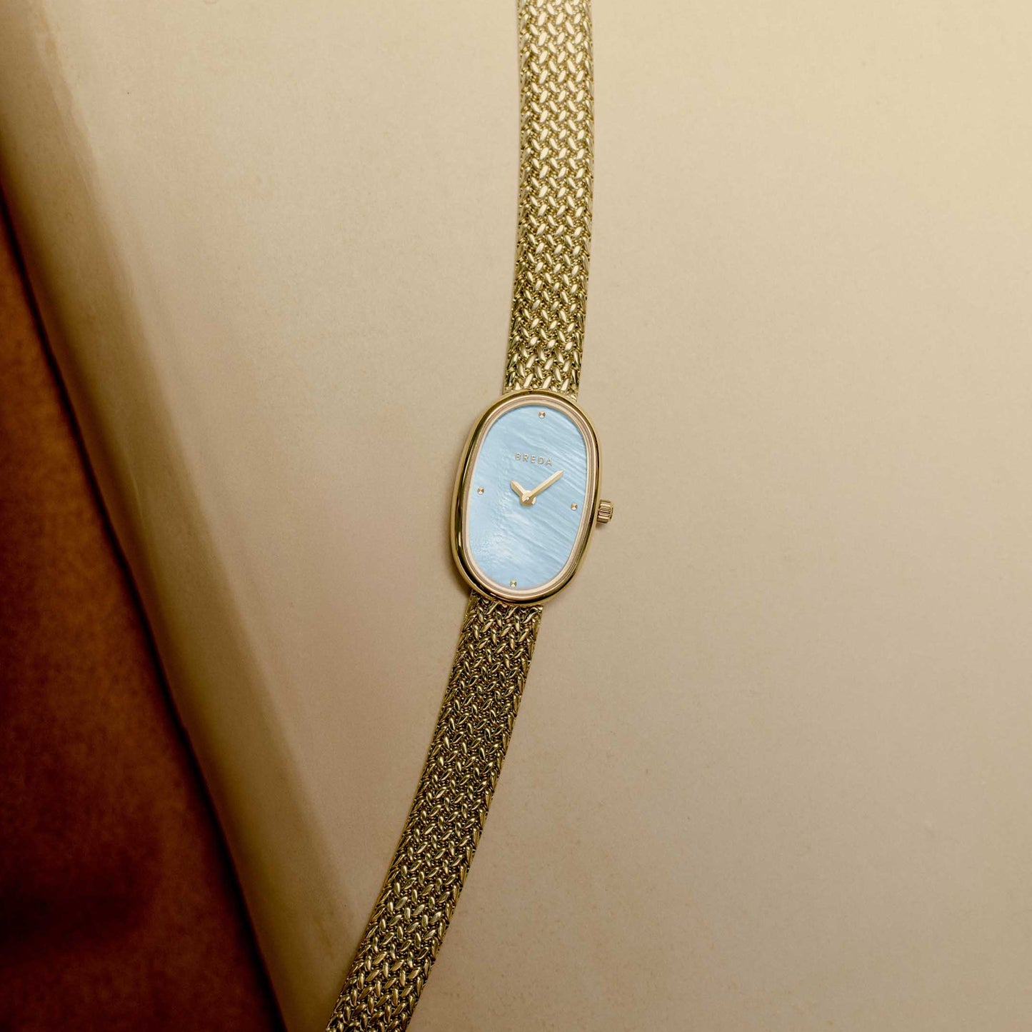 MINI JANE AZUL MALLA DORADA BREDA