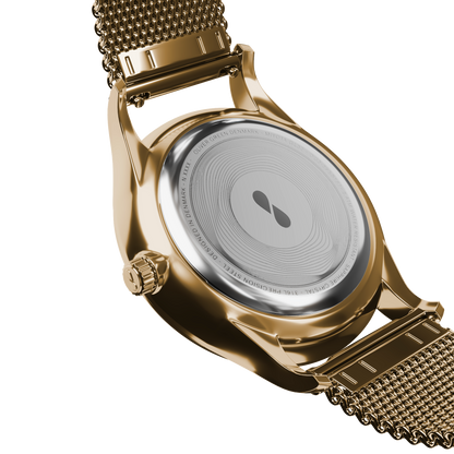 Caeli 32 mm Verde Malla Milanesa Dorada - Oliver Green