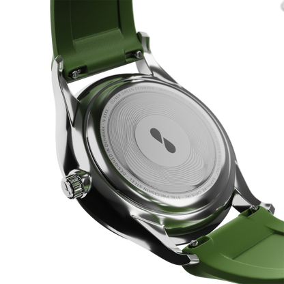 Caeli 39mm Blanco Silicona Verde - Oliver Green