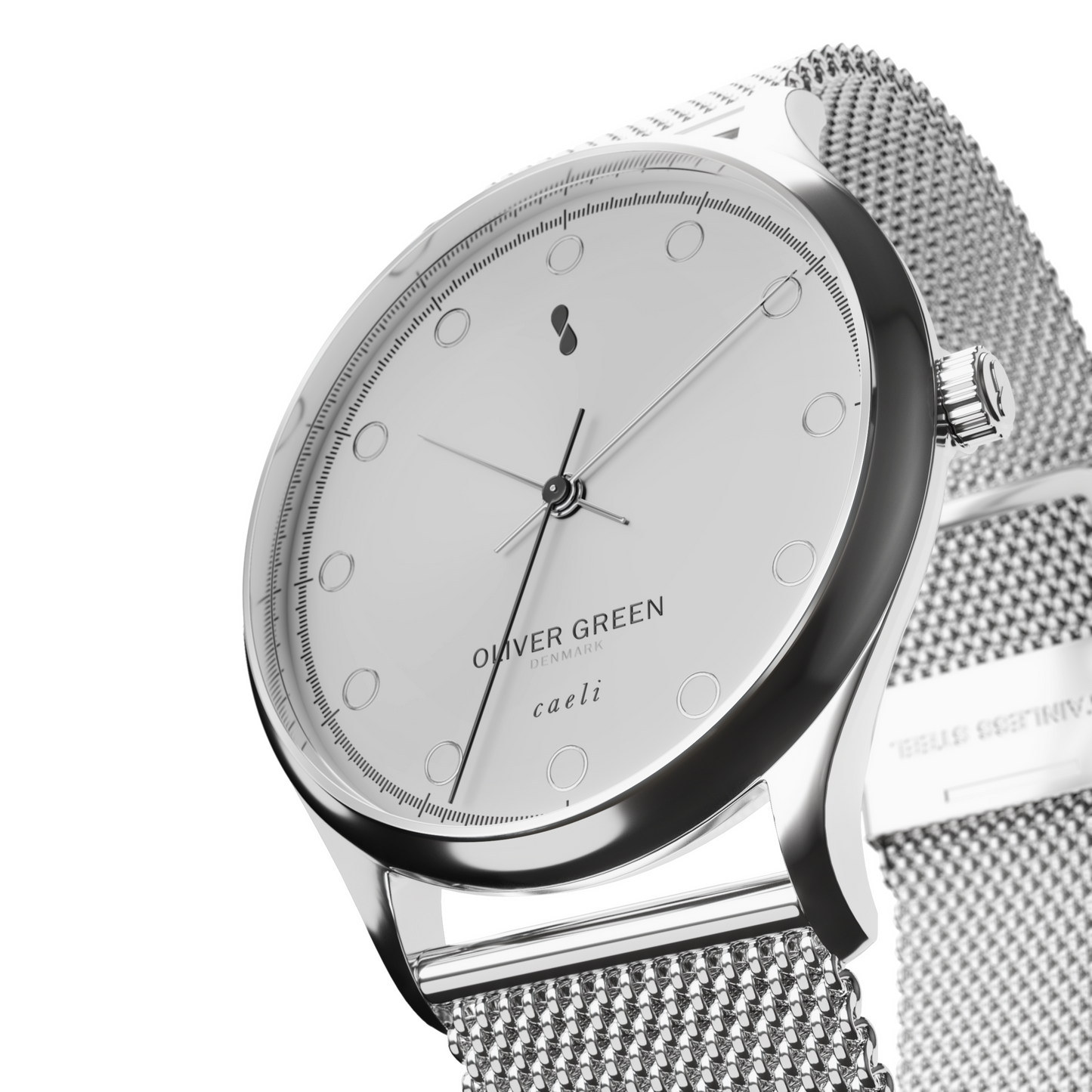 Caeli 32 mm Blanco Malla Milanesa - Oliver Green