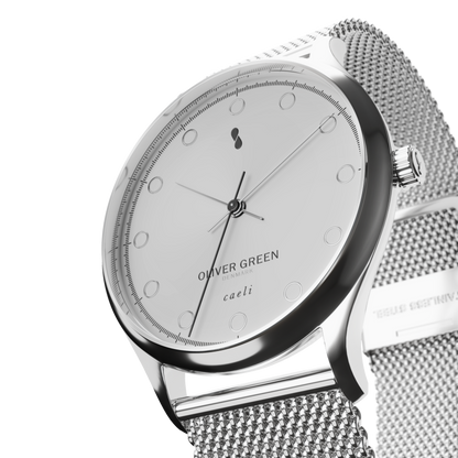 Caeli 32 mm Blanco Malla Milanesa - Oliver Green