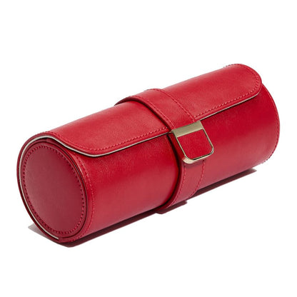 Palermo Red Double Watch Roll with Jewelry Pouch