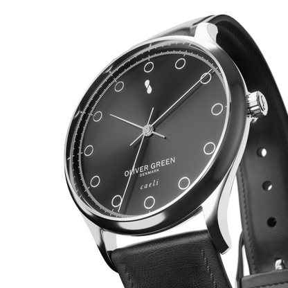 Caeli 32 mm Negro Cuero - Oliver Green