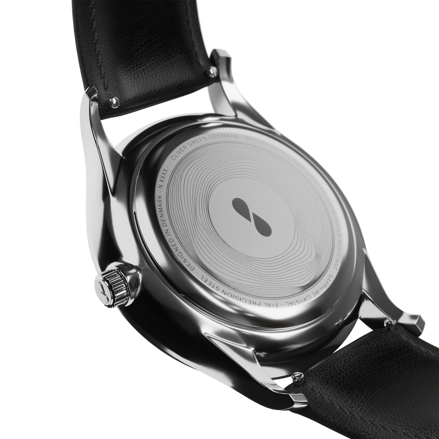 Caeli 32 mm Negro Cuero - Oliver Green