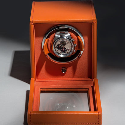 Winder de Reloj Individual con Tapa Cub - Naranjo