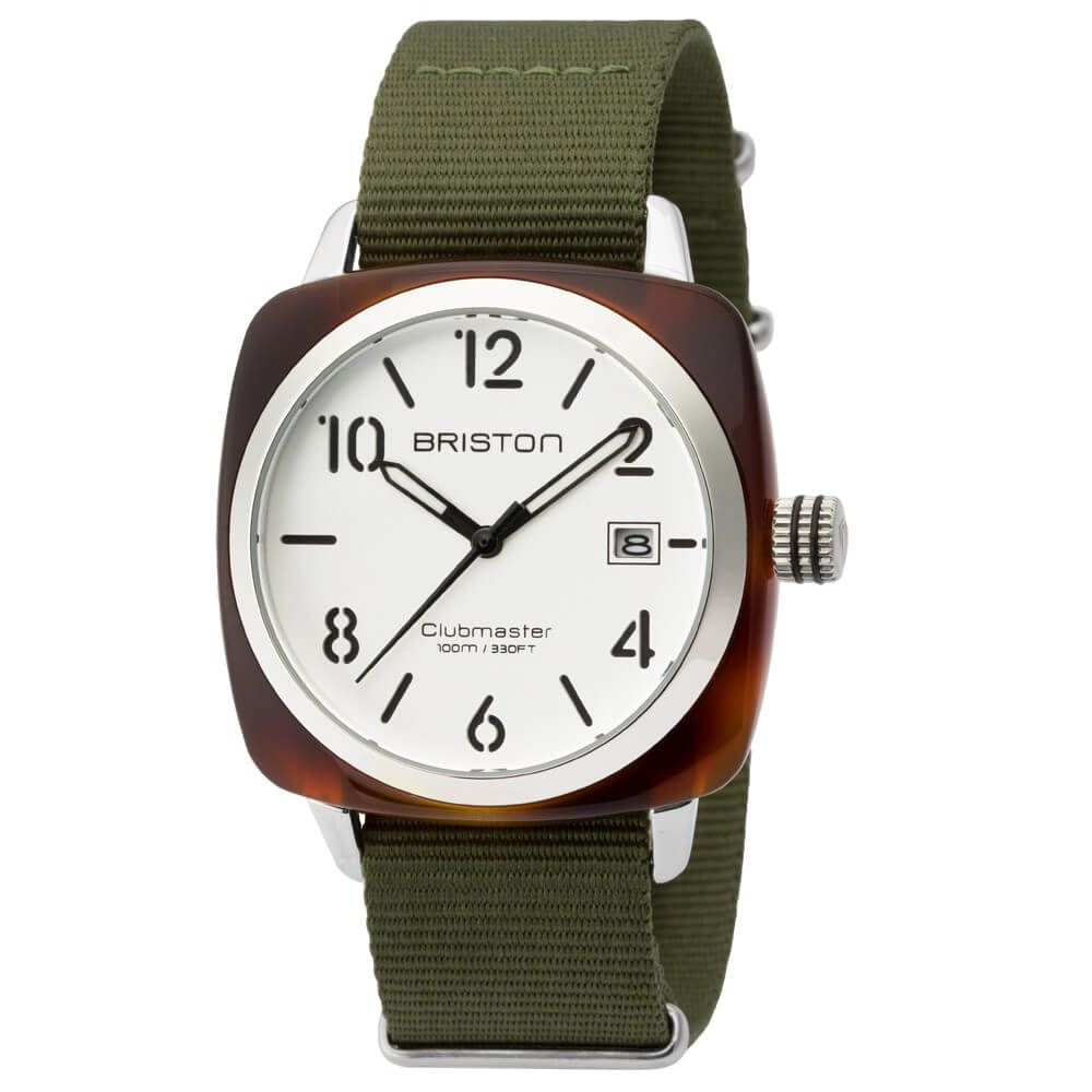 Clubmaster Classic Acetato Verde Militar HMS - Color Plata